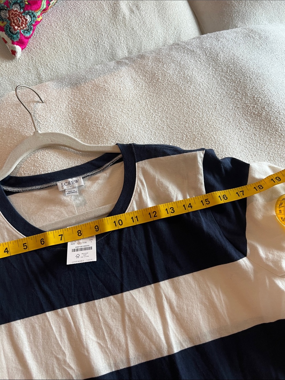 J. Crew Navy and White Striped Short Sleeve Midi Dress - Picture 9 of 11